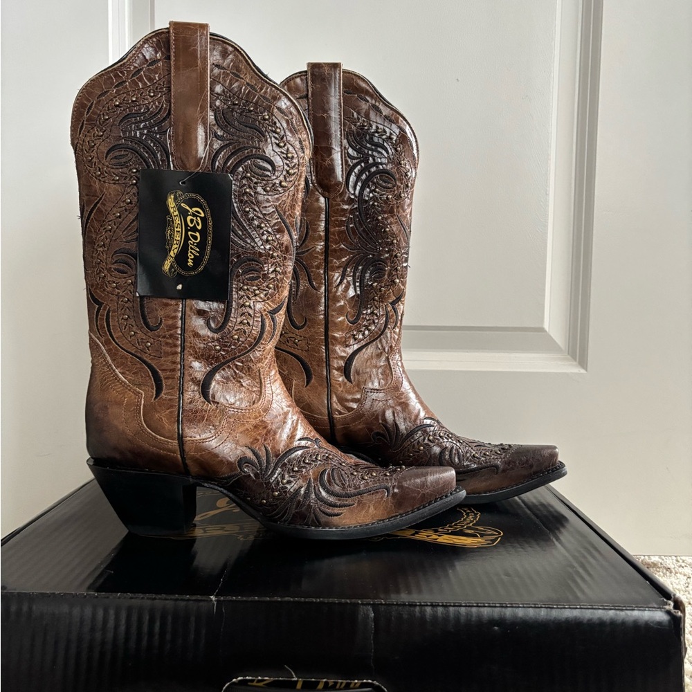 J.B. Dillon Brown Heeled Boots